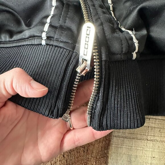 Coogi Mens Union Jack Black Zip Jacket Red Plaid Accents & Embroidery Size XXL - Picture 4 of 9